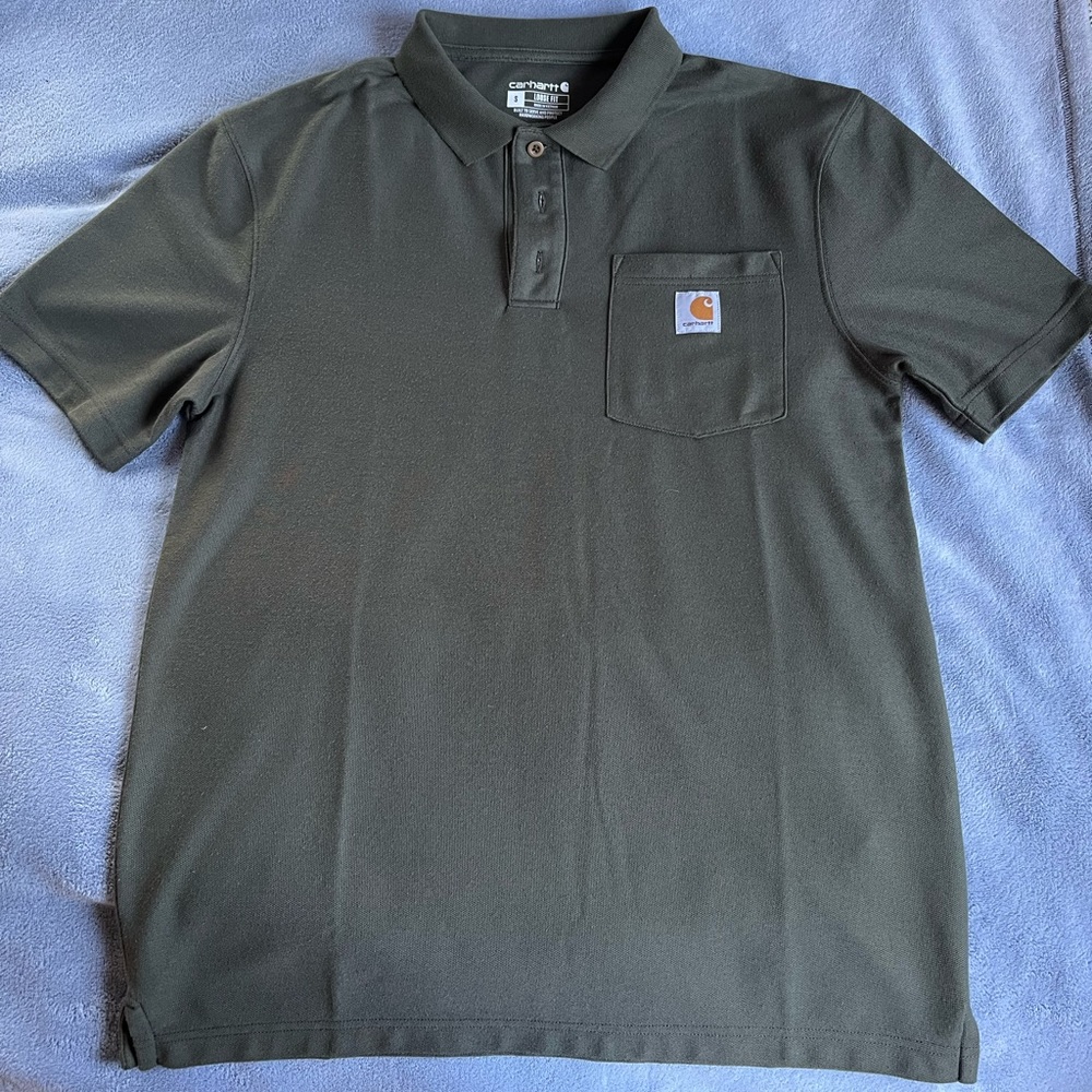 Green Carhartt Work Polo